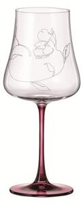 BOHEMIA IDUNA RED FOOT POHÁR NA VÍNO 650ML SADA 6KS
