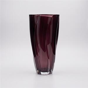 KRIŠTÁĽOVÁ VÁZA BOHEMIA BARLEY TWIST BURGUNDE 305MM