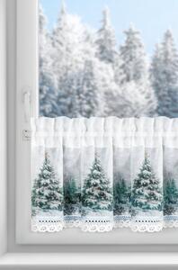 KRÁTKA VIANOČNÁ ZÁCLONA NA PÁSKE XMAS9 150X30 CM VZOROVANÁ