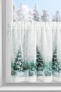 KRÁTKA VIANOČNÁ ZÁCLONA NA PÁSKE XMAS9 150X60 CM VZOROVANÁ