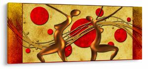 Abstraktný obraz s dvoma ženami (120x50 cm)