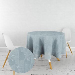 Ervi dekoračný obrus na stôl okrúhly - Estella listy svetlo modrá