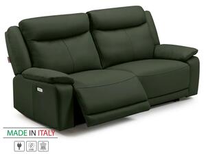 Zltahala.sk Kožená pohovka CONTINENTAL s elektrickou funkciou relax 3P, elektrické, zelená (green 321)