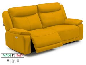 Zltahala.sk Kožená pohovka CONTINENTAL s elektrickou funkciou relax 3P, elektrické, žltá (giallo 320)