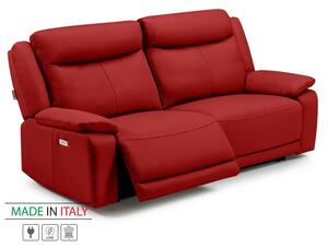 Zltahala.sk Kožená pohovka CONTINENTAL s elektrickou funkciou relax 3P, elektrické, červená (rosso 304)