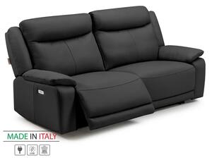 Zltahala.sk Kožená pohovka CONTINENTAL s elektrickou funkciou relax 3P, elektrické, čierna (nero 308)