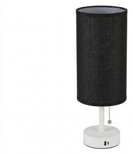 Brilagi - Stolová lampa s USB portom TABLON 1xE27/25W/230V biela/čierna