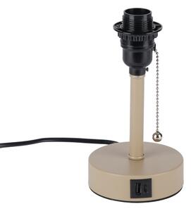 Brilagi - Stolová lampa s USB portom TABLON 1xE27/25W/230V béžová/biela
