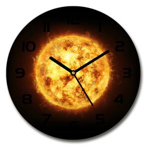 Sklenené nástenné hodiny okrúhle Slnko