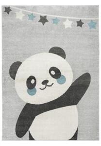 Detský koberec Emily Kids 5864A Panda sivý / tyrkysový