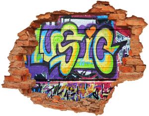 Nálepka 3D diera na stenu Graffiti na stene nd-c-35334912