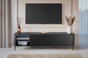 TV stolík Vespera 3D 187 cm - čierna / čierne nožičky