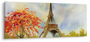 Maľovaný obraz Eiffelovej veže (120x50 cm)