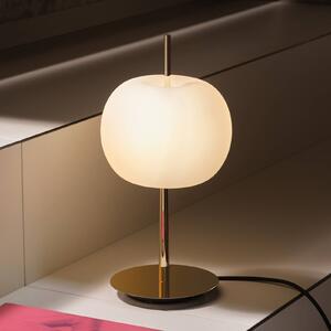 Stolová LED lampa kdln KUSHI, mosadz, výška 32 cm, stmievač, Mosadz / zlato, Obývacia izba / jedáleň, Sklo, Dizajn