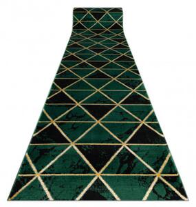 Behúň EMERALD exkluzívny 1020 glamour, marmur, trojuholníky zelený/zlatý