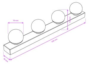 Brilagi - LED kúpeľňové osvetlenie zrkadla HOLLYWOOD 4xLED/3W/230V IP44 zlaté