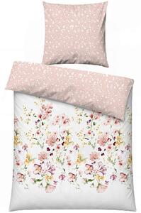POSTEĽNÁ BIELIZEŇ, biela, lososová, 155/220 cm - Online Only bytové doplnky, Online Only
