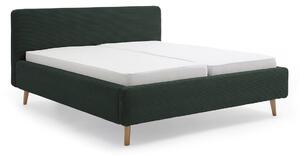 MUZZA Čalúnená posteľ taupe 180 x 200 cm menčester zelená