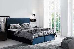Hotelová manželská posteľ 160x200 ROSENDO - modrá + topper ZDARMA