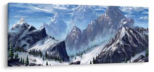 Obraz - Maľované hory (120x50 cm)