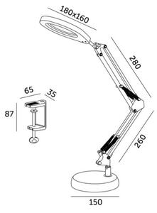 LED Stm. stolná lampa s lupou 2v1 AURIQ LOUPE LED/10W/5V 3000/4000/6500K čierna