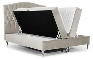 Kontinentálna manželská posteľ 160x200 SALOMON - béžová + topper ZDARMA