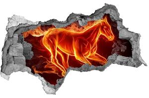 Diera 3D fototapeta na stenu Kôň v plameňoch