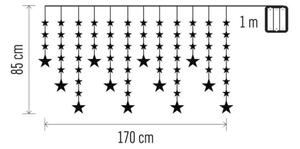 LED Vonkajší reťaz 120xLED/8 funkcií 3xAA 1,7 m IP44 studená biela