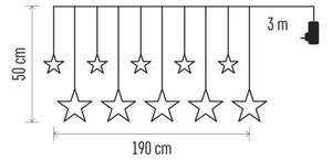 LED vonkajšia svetelná reťaz 125xLED/1,9m IP44 teplá biela