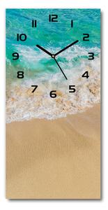 Nástenné sklenené hodiny Pláž a more