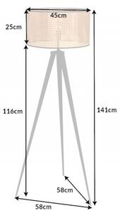 Stojanová lampa Wiener Geflecht 140cm čierna