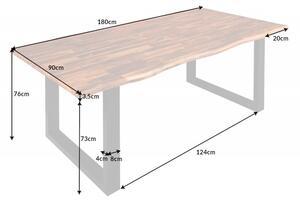Jedálenský stôl Genesis hnedý 180cm agát 35mm
