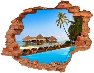 Fototapeta diera na stenu 3D Plavecký bazén na maldivách