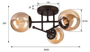 Prisadený luster MALENA 3xE14/5W/230V hnedá/dymová béžová