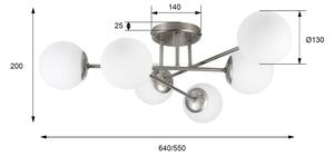 Prisadený luster MALENA 6xE14/5W/230V matný chróm/biela