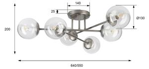 Prisadený luster MALENA 6xE14/5W/230V matný chróm/číre
