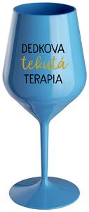 Modrý nerozbitný pohár na víno 470 ml - DEDKOVA TEKUTÁ TERAPIA