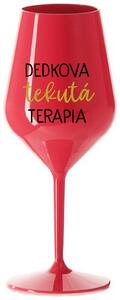Červený nerozbitný pohár na víno 470 ml - DEDKOVA TEKUTÁ TERAPIA