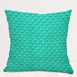 Biante Detská obliečka na vankúš Minky 3D bodky MKP-047 Tyrkysovo zelená 40 x 60 cm