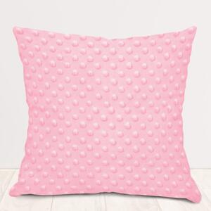 Biante Detská obliečka na vankúš Minky 3D bodky MKP-035 Svetlo ružová 30 x 50 cm