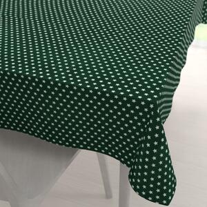 Biante Bavlnený obdĺžnikový obrus Sandra SA-350 Biele hviezdičky na tmavo zelenom 100x140 cm