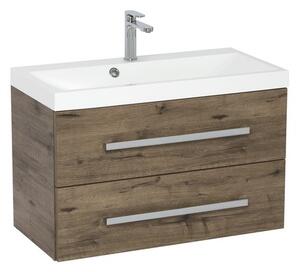 Kúpeľňová skrinka s umývadlom SAT Cube Way 80x40 cm dub wellington CUBE280ZDW