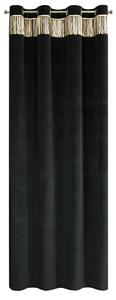 Čierny záves na krúžkoch JASPER 140x250 cm