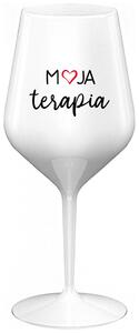 Biely nerozbitný pohár na víno 470 ml - MOJA TERAPIA