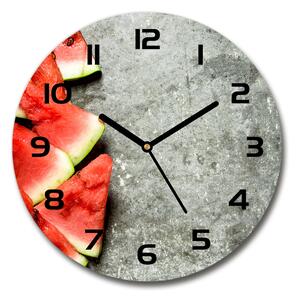 Sklenené hodiny okrúhle Nakrájaný melón