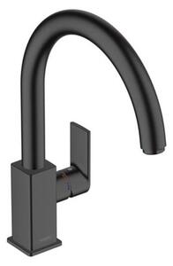 Drezová batéria Hansgrohe Vernis Shape M35 s otočným ramienkom čierny mat 71871670