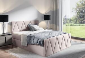 Manželská posteľ GISELA LUX - 180x200, béžová + topper ZDARMA