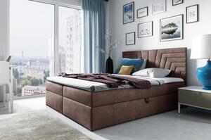Čalouněná postel s prošívaným čelem SUSANA - 180x200, staroružová + topper ZDARMA