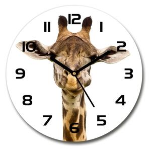 Sklenené nástenné hodiny okrúhle Žirafa