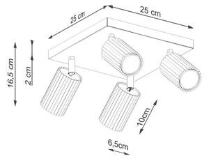 Sollux SL.1640 - Bodové svietidlo KARBON 4xGU10/10W/230V červená